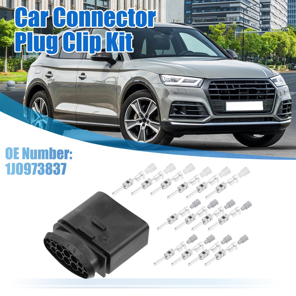 1 Set 1J0973837 14 Pin Headlight Male Plug Connector Fit for VW for Audi