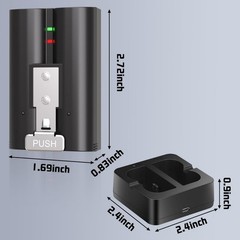 2 Pack 7200mAh Rechargeable Battery and Charger Station for Ring Doorbell 2/3/4
