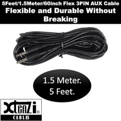 3Pin Jack AUX Flex Cable Wire Accessory for Bass Remote Knob Compatible 5 Feet
