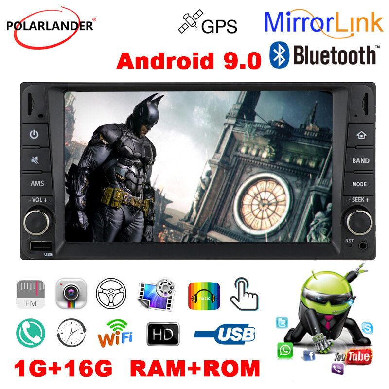 GPS Touch Screen 7″ WiFi Mirrorlink 2 Din Car Radio Stereo Android 9.0 Bluetooth