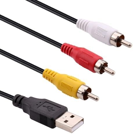 USB to RCA Cable 5FT, USB 2.0 A Female to 3 RCA Female Adapter Cord AV Composite