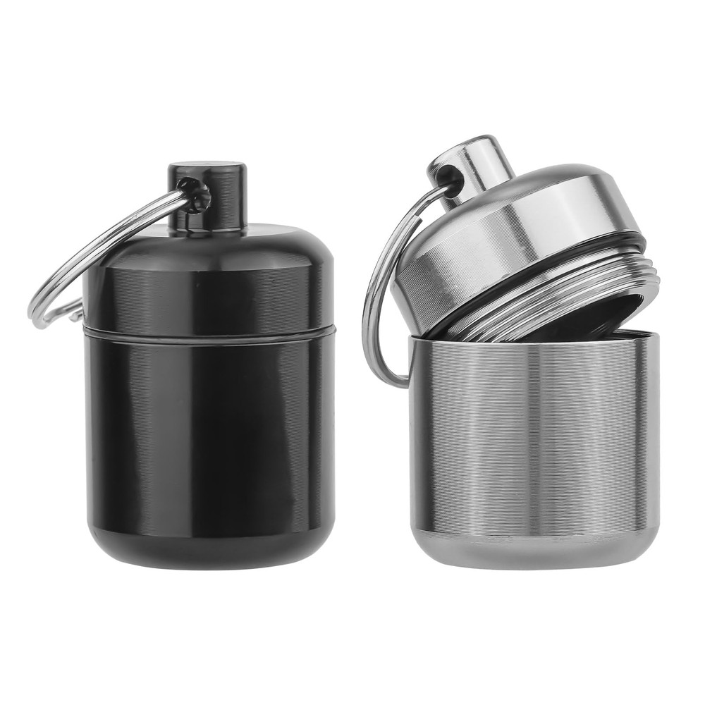 2pcs Ear Plug Carrying Case Keychain, 1 Count (Pack of 2), Black, Grey