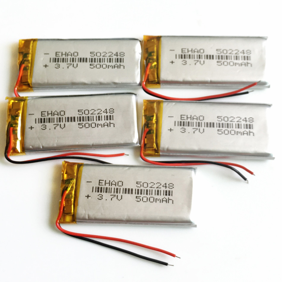 5 pcs 3.7V 500mAh 502248 Li-po Polymer Rechargeable Battery for MP3 DVD GPS PDA