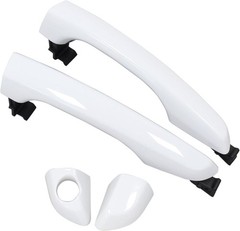Front Driver and Passenger Side Exterior Door Handle White for Hyundai