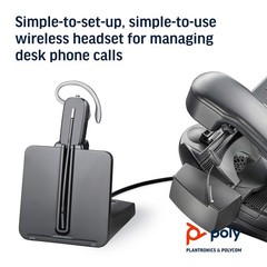 Plantronics – CS540 Wireless DECT Headset (Poly) – Single Ear (Mono) Convertible