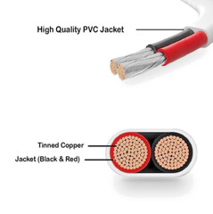 16 AWG Gauge Marine Grade Wire OFC Tinned Copper Flat 16/2 Duplex Cable 50′ Feet