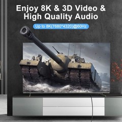 8K 4K HDMI Cable 1M 3 Pack, High Speed Braided HDMI to HDMI 2.1 Cable Support…