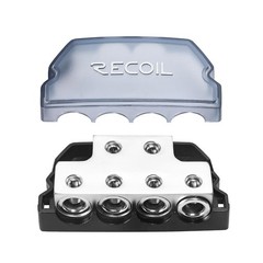 6-Way Power Distribution Block, 2 X 0/2/4 Gauge In & 4 X 0/2/4 Gauge Out for Car