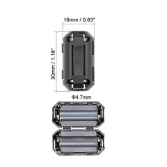 uxcell 4.7-6.7mm Ferrite Cores Ring Clip-On RFI EMI Noise 4.7-6.7mm, Black