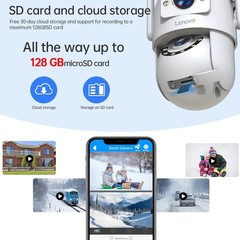Lenovo 4K Dual Lens PTZ Security Camera WiFi 5G Outdoor Auto Tracking IP66 Gift
