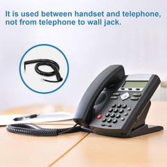 EZYUMM Phone Cord for Landline, 2 Pack Black Handset Telephone Cord, Universal