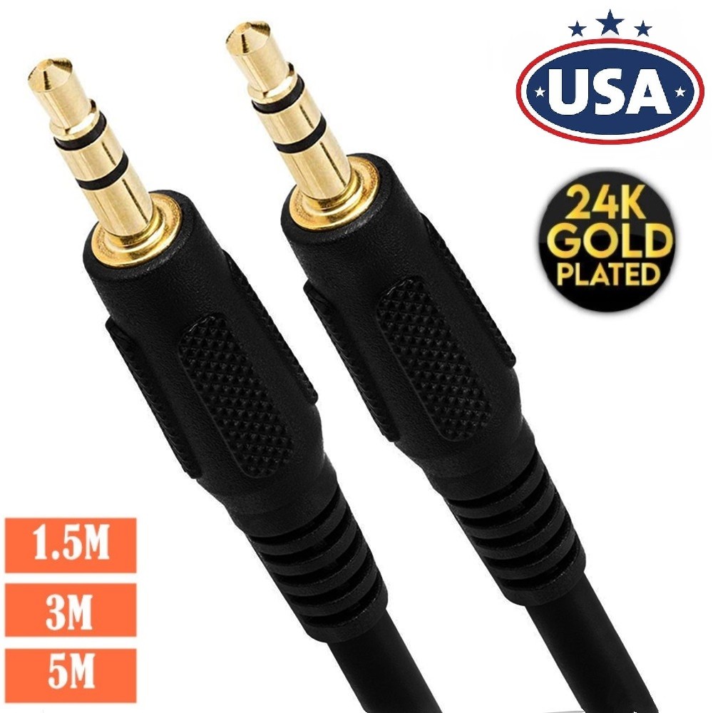 3.5mm Cable Male to Male Stereo Audio Speaker iPad PC Car Auxiliary AUX Cord USA