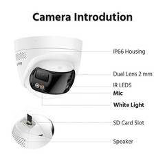 ANNKE 8MP Dual Lens 4K PoE Security IP Camera Color Night Vision Two Way Audio