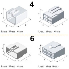 Car 6.3mm Pin Plug Electrical Wiring Multi-Connector Terminals 1/2/3/4/6/8 Way