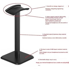 Universal Headphone Stand Aluminum Alloy Desk Headset Holder for Gaming Office