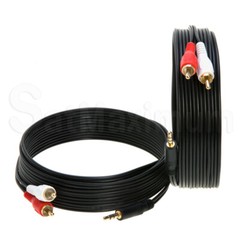 3.5mm AUDIO CABLE AUX 3.5 mm to Dual RCA Stereo 3FT 6FT 10FT 25FT 50FT 100FT LOT