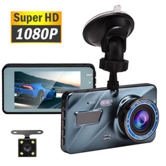 Touch Screen Dash Cam 4″ 1080P Dual Lens Car DVR Recorder Front And Rear Camera