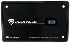 Rockville ATOM 8B 8-Channel 3500w Weather Proof Bluetooth Car Amplifier+Amp Kit