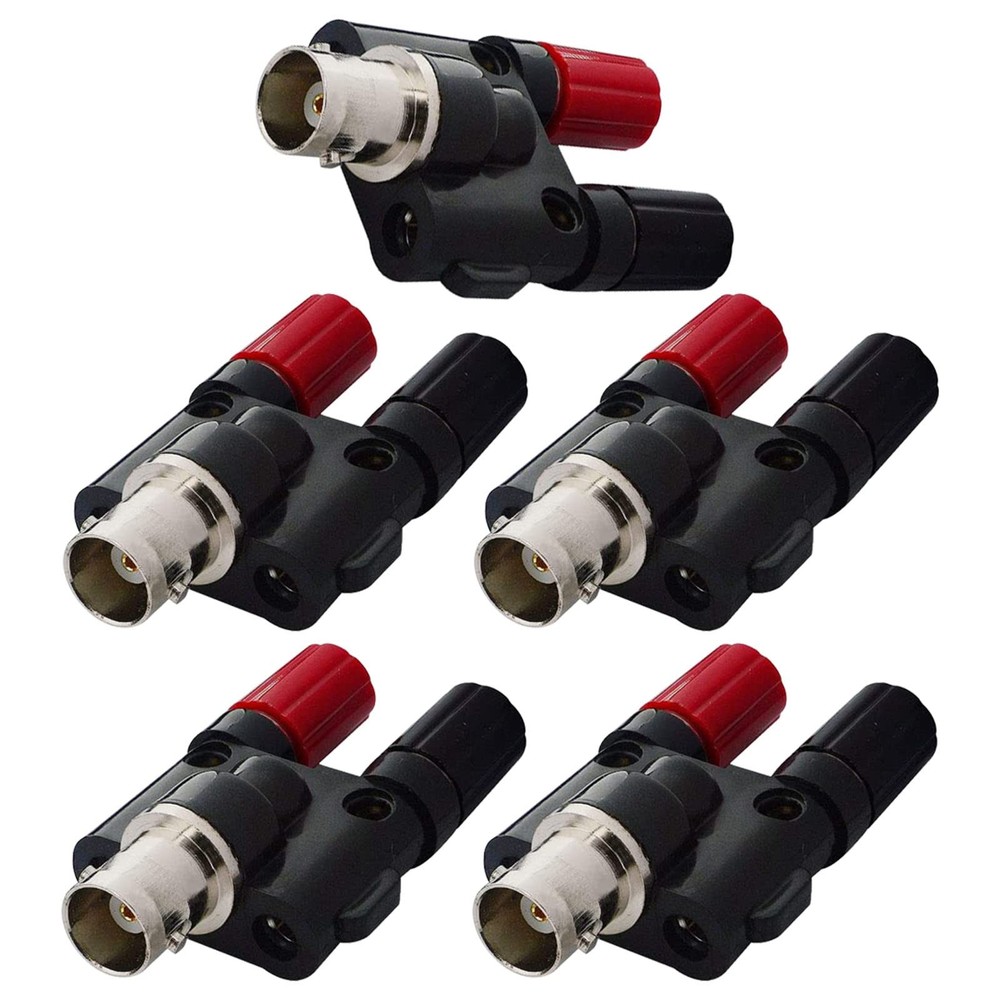 onelinkmore BNC Female to Dual Banana Socket Binding Post RF 5 PCS