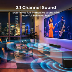 ULTIMEA 2.1 Channel Soundbar with Wireless Subwoofer Bluetooth Home Theater 240W