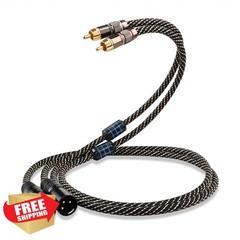 YYTCG 9.8ft RCA to XLR Audio Cable 2pk 4N OFC Gold Plug Nylon Braid Subwoofer