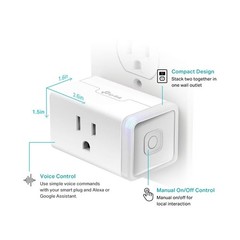 2PACK WiFi Smart Plug Socket Works with Alexa Google Home 1800W US Smart Outlet