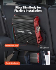 VEVOR Monoblock Car Amplifier Class D Subwoofer Amplifier 3000W RMS 1/2/4 Ohm