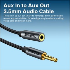 3.5mm Audio Male to Female Jack Aux Extension Cable Audio and Microphone – 3 ft