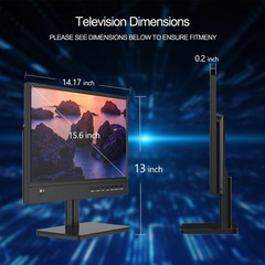 Portable TV 15.6 inch FHD 1080P IPS Screen HDMI USB VGA Black othoig Small Flat