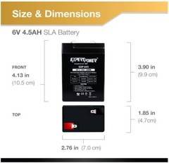 2 Pack – ExpertPower 6 Volt 6v 4.5ah Rechargeable Deer Game Feeder Batteries