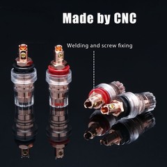 4PC Audiophile Pure Copper Binding Post Speaker Amplifier Female Banana Terminal