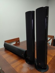 KEF KHT6000 Satellite & Center Speakers Black Wired Banana Jack Pair