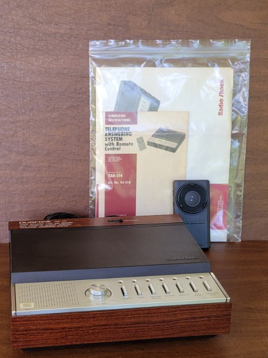 Vintage 1980s Radioshack Duofone Tad 214 Answering Machine Remote Instructions