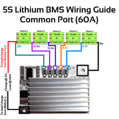5S 60A 18.5v 21V Li-ion LiPo Lithium BMS Battery Balance 3.7v