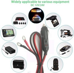 12V 24V Heavy Duty 16AWG 3.3 Feet 15A Male Plug Cigarette Lighter US Stock N470