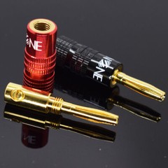 100pcs ELNONE High Quality Gold Plated Speaker Banana Plug Male Audio Connector