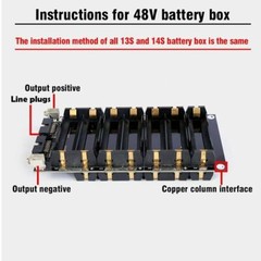 48V 13S Power Wall 18650 Li-ion Battery Module Battery Holder Box BMS PCB Board