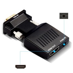 LOT VGA to HDMI Adapter with Audio PC to TV Monitor Projector Converter 1080P