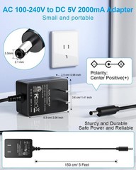 5FT 5V 2A Wall Charger with 8 Plug Types for Tablets and Small Electronics