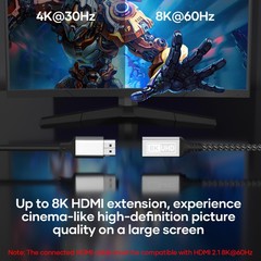 HDMI Extender,4.92FT(1.5M) Cable 10K 8K60HZ/4K144HZ,HDMI 2.1 Extender cable t…