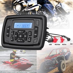 Marine Stereo Bluetooth Waterproof AM FM Radio System for ATV UTV RV UV Golf Car