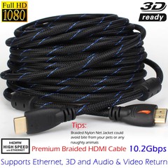 Braided HDMI Cable 3ft 6ft 10ft 15ft 25ft 30ft 50ft 66ft Fr HD 3D 4K ARC HEC Lot