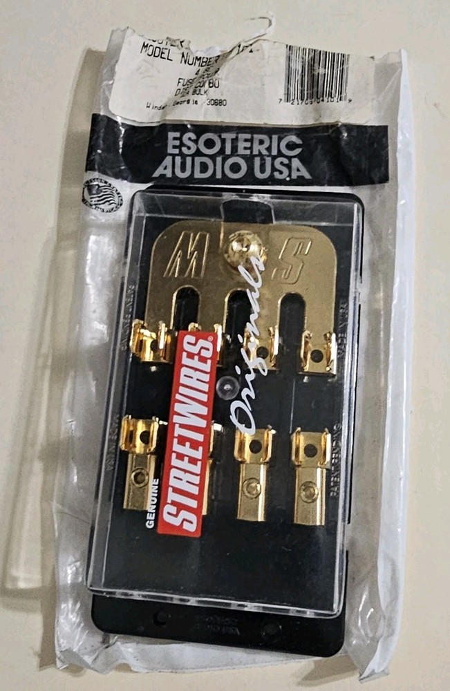 ESOTERIC STREETWIRES FUSE BLOCK 24K GOLD PLATED OVER SOLID BRASS USA