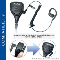 MaximalPower Listen Only 180° Earpiece 3.5mm Ear Hook for 2-Way Radios Speakers