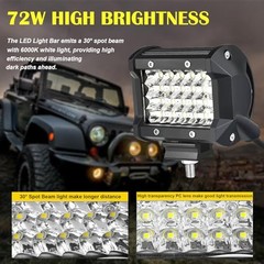 LED Light Bar Kits for Tractor, 2X 32” 300W Slim Spot White 32inch 2pc+72W 4pc