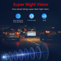 A129 Pro Duo 4K Dual Dash Cam 3840 X 2160P Ultra HD 4K Front and 1080P Rear Car