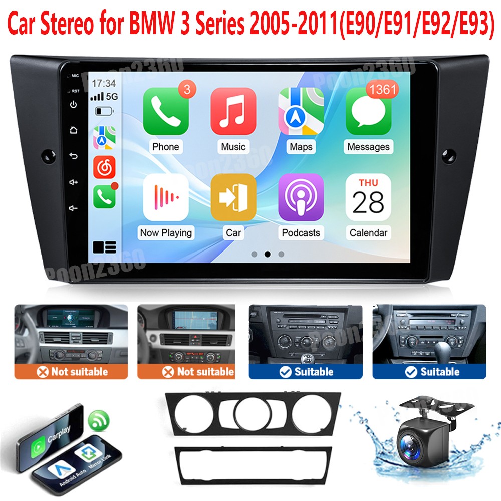 Car Radio for BMW 3 Series 328i 335i 325i 2005-2011 Stereo Wireless+ Rear Camera