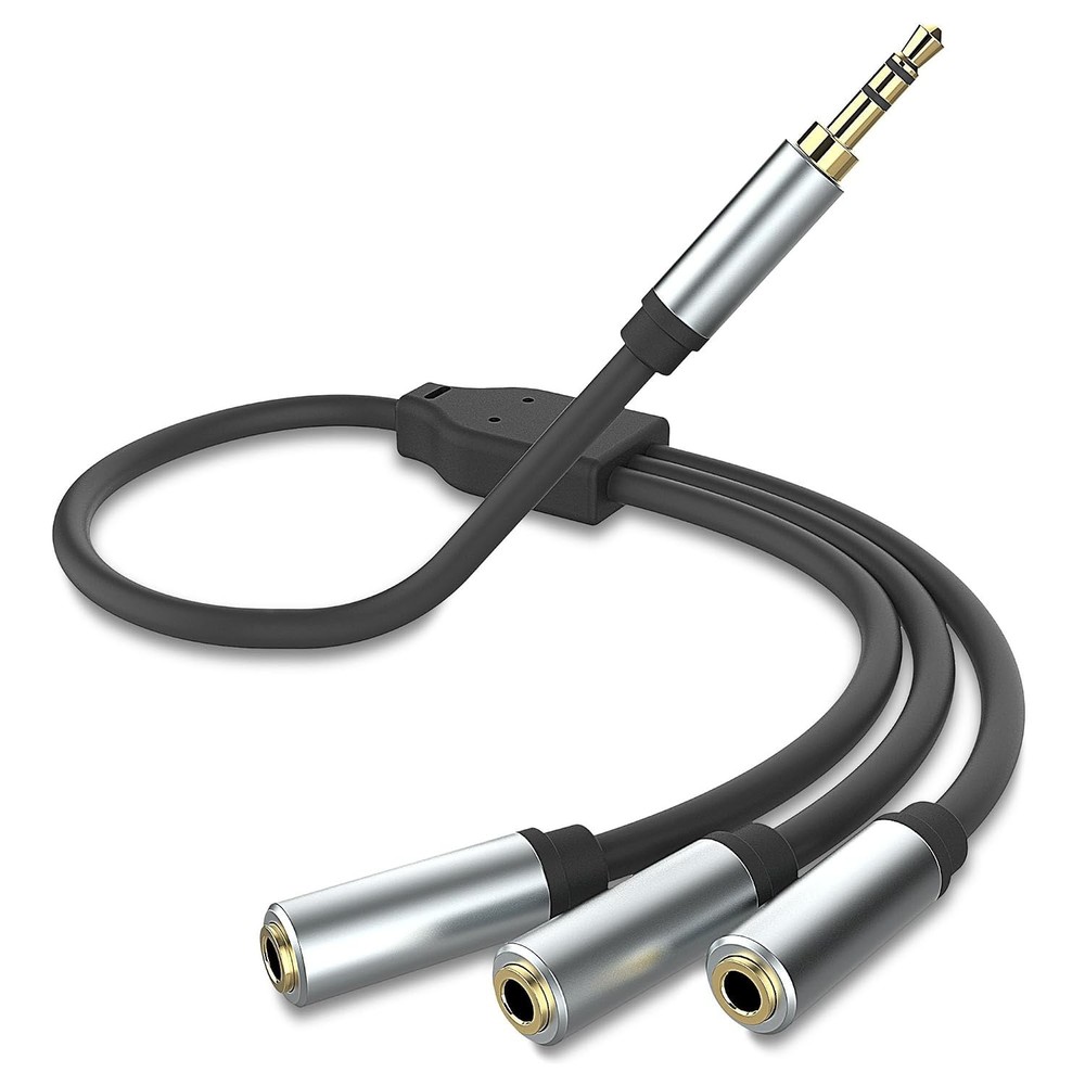 3.5Mm Stereo Audio Splitter Cable, Gold Plated 3.5Mm (1/8″) TRS 1 Male to 3 Fema