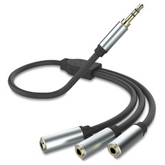 3.5Mm Stereo Audio Splitter Cable, Gold Plated 3.5Mm (1/8″) TRS 1 Male to 3 Fema
