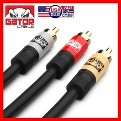 3-RCA Composite Cable Red White Yellow Stereo Audio Video AV TV VCR DVD